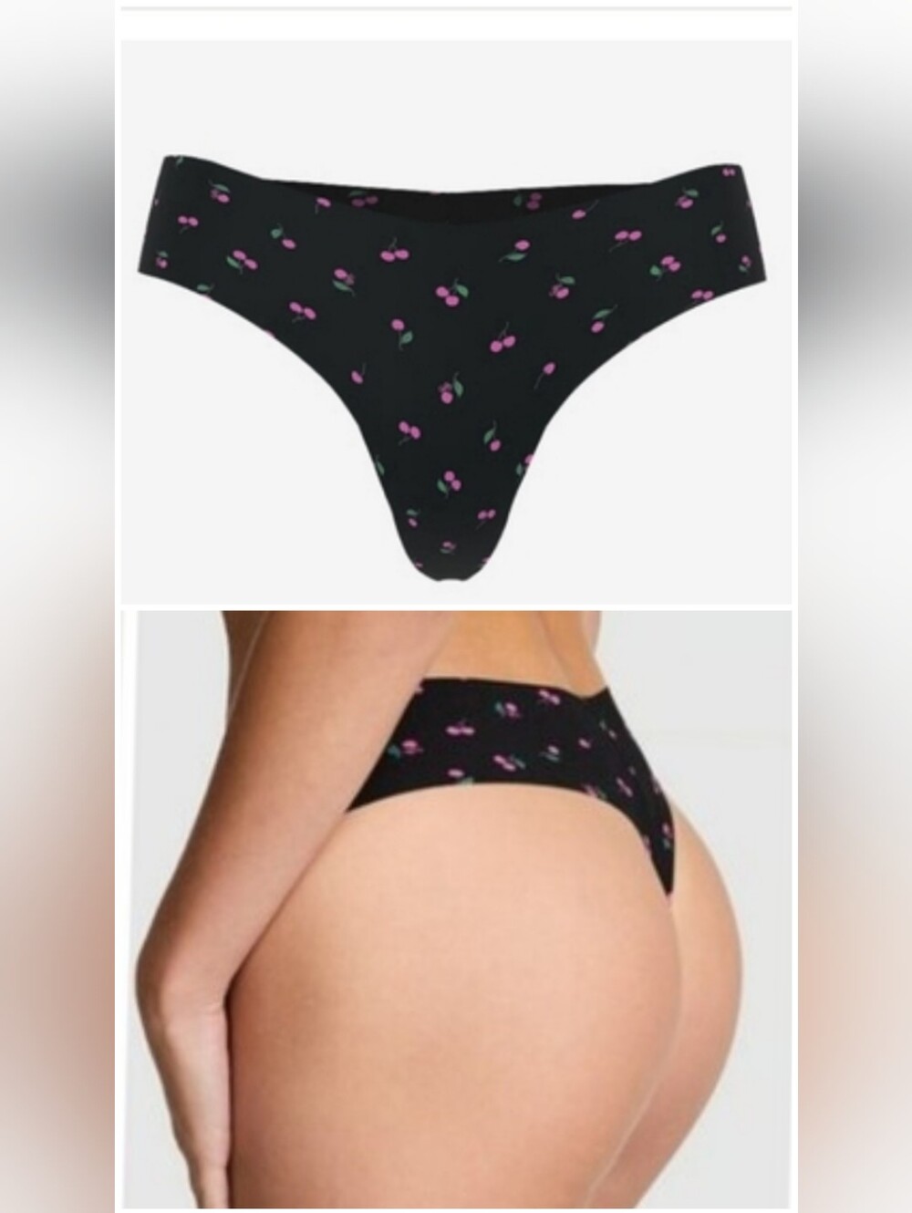 Victoria's secret pink BLACK CHERRY no show VERY SEXY thong panty SMALL